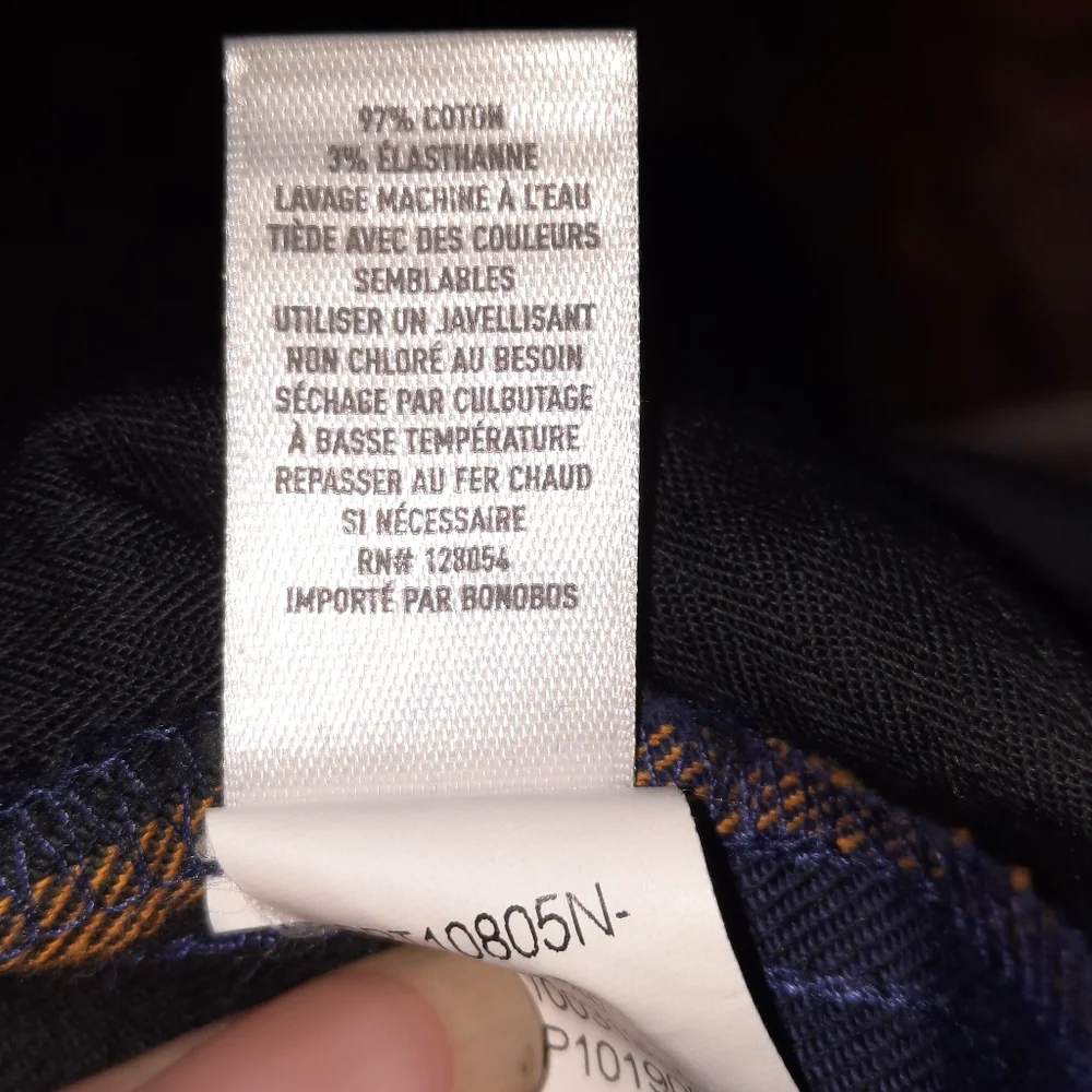 BONOBOS Plaid Golf Pants Trouser Straight Slim Leg Blue Green Yellow Men 30 X 26 - Picture 9 of 13